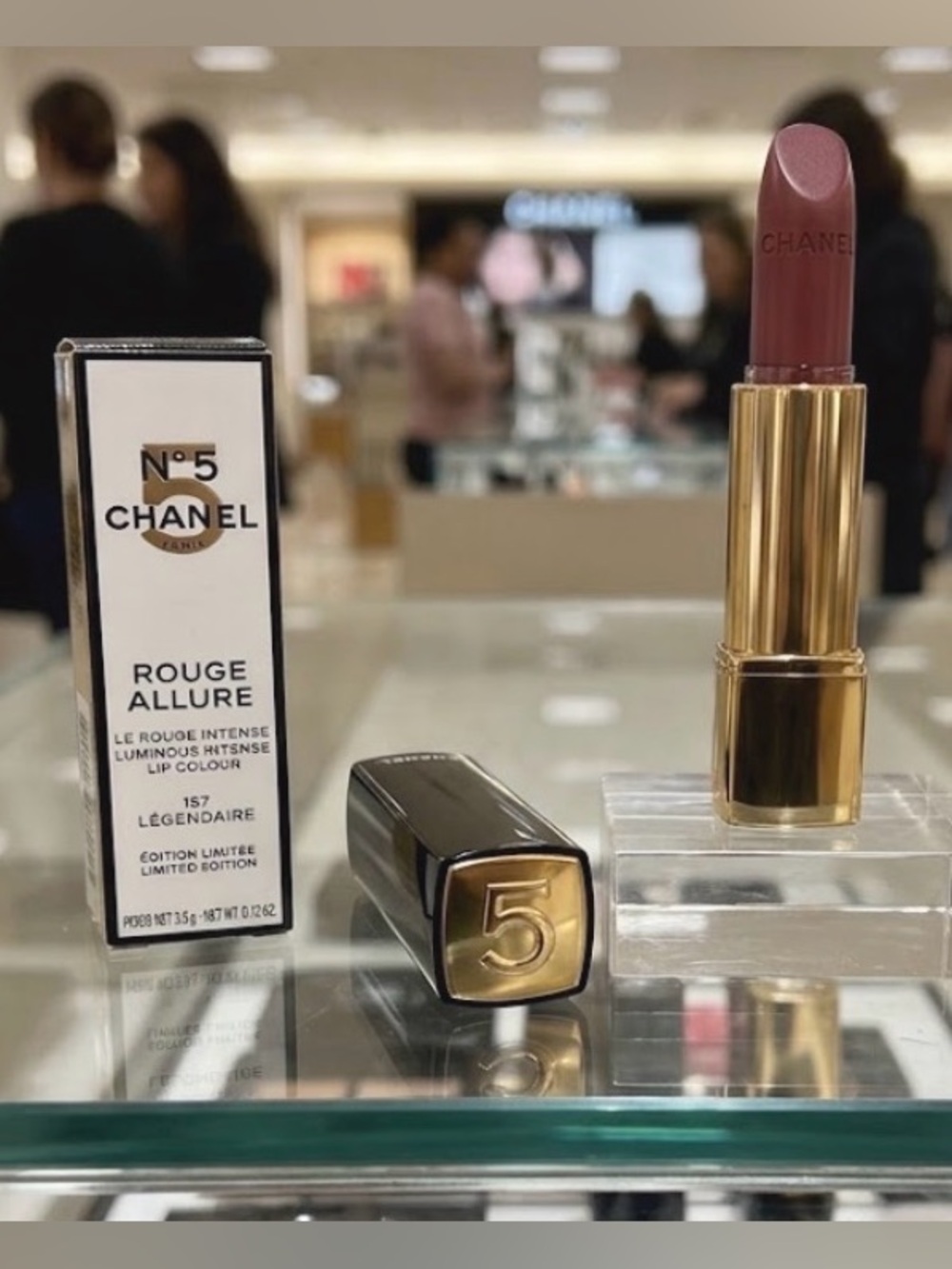 CHANEL LIPSTICK ROUGE ALLURE LIMITED ED N°5 HOLIDAY COLLECTION 157 LÉGENDAIRE